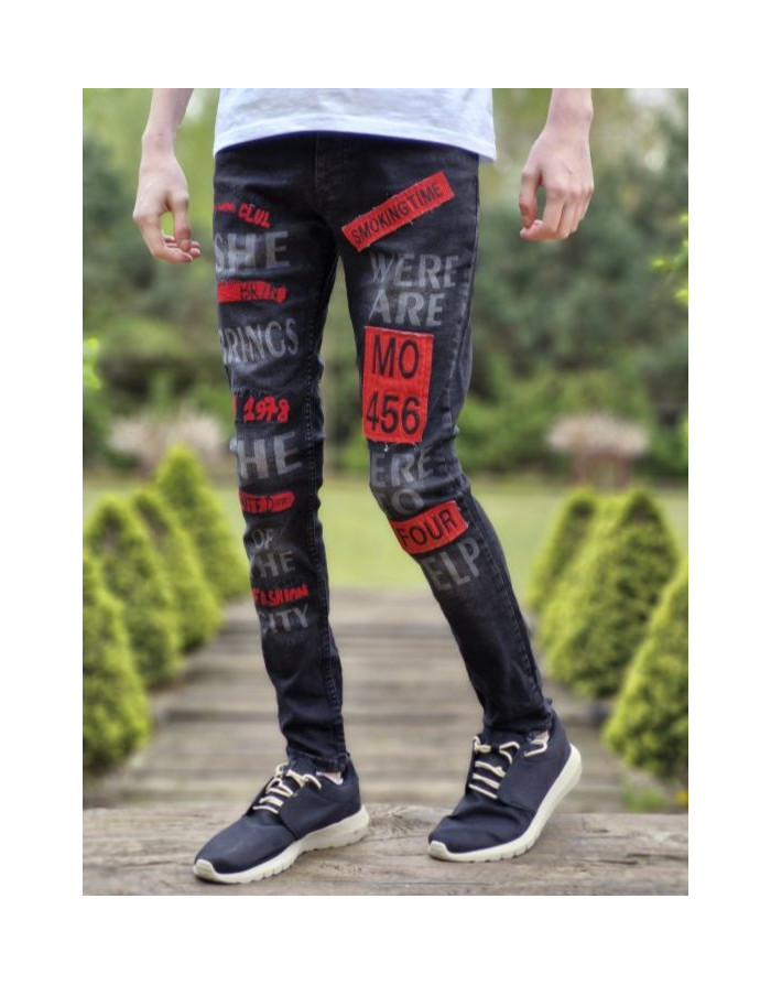 CZARNE SPODNIE JEANS MŁODZIEŻOWE SPEDBOY 6022