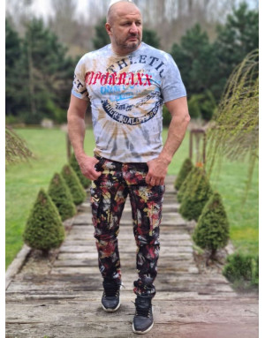 KOLOROWY T-SHIRT MĘSKI  Z NADRUKIEM OMBRE SPEDBOY CL453