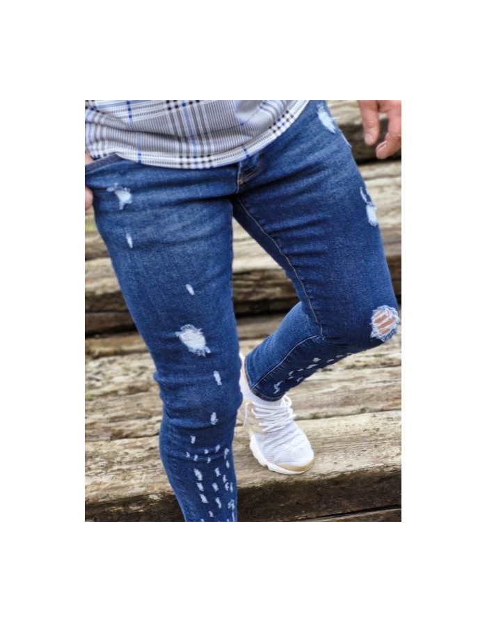 GRANATOWE SPODNIE MĘSKIE JEANS SPEDBOY HU004