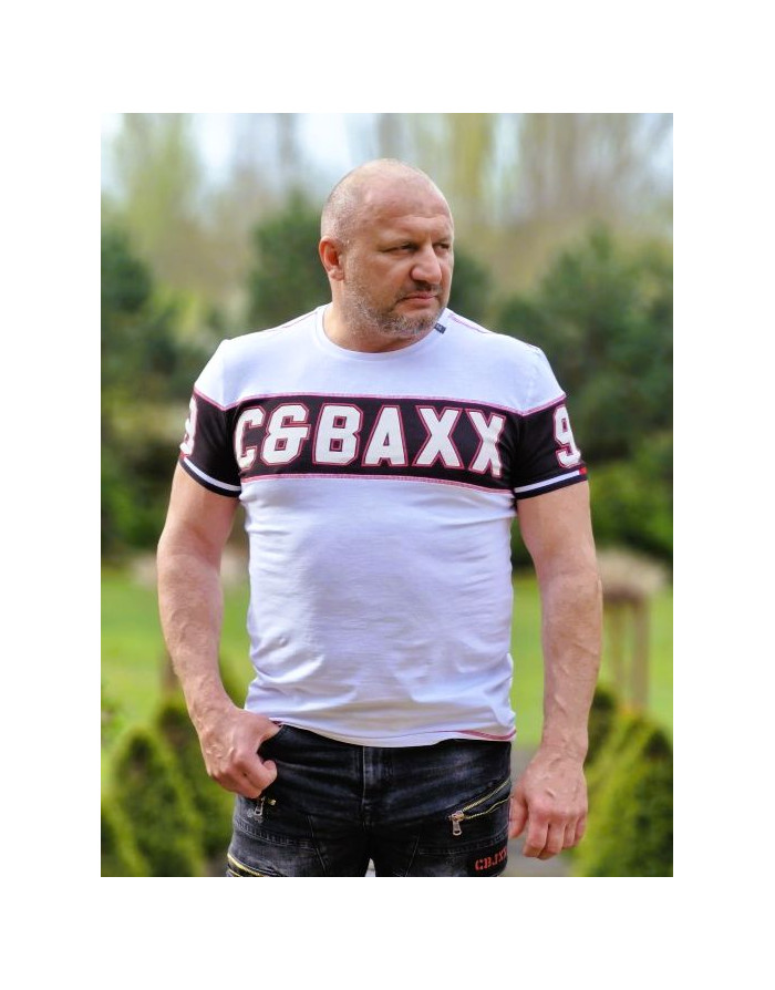 BIAŁY T-SHIRT MĘSKI NADRUK  SPEDBOY CT631