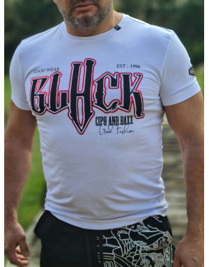 BIAŁY T-SHIRT MĘSKI BAWEŁNA NAPISY SPEDBOY CT617