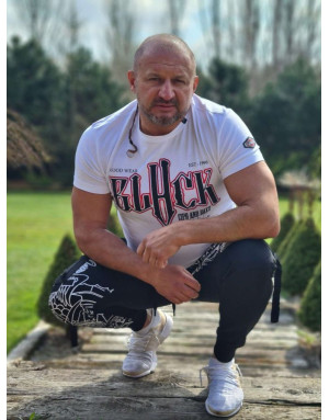 BIAŁY T-SHIRT MĘSKI BAWEŁNA NAPISY SPEDBOY CT617