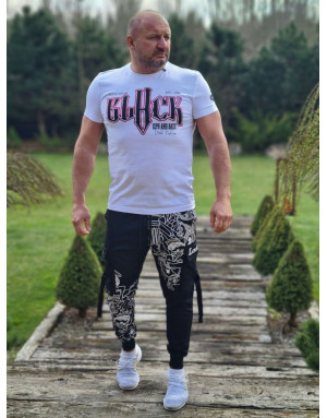 BIAŁY T-SHIRT MĘSKI BAWEŁNA NAPISY SPEDBOY CT617