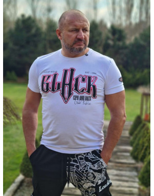 BIAŁY T-SHIRT MĘSKI BAWEŁNA NAPISY SPEDBOY CT617