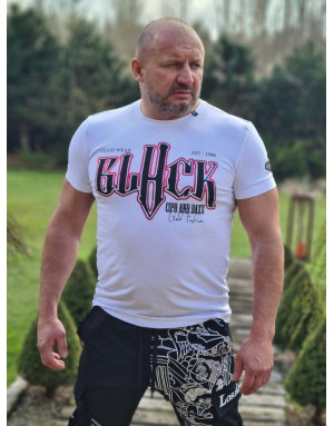 BIAŁY T-SHIRT MĘSKI BAWEŁNA NAPISY SPEDBOY CT617