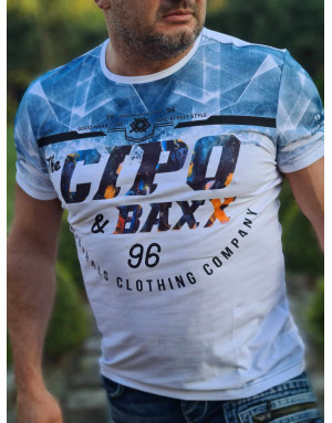 BIAŁY T-SHIRT MĘSKI  Z NADRUKIEM SPEDBOY CT612
