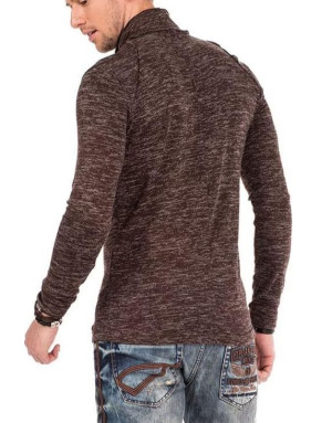 GRANATOWE LONGSLEEVE MĘSKIE GŁADKIE STÓJKA SPEDBOY CL322