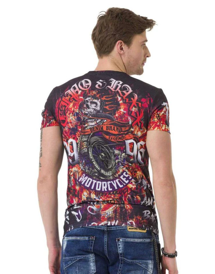 CZARNY T-SHIRT MĘSKI NADRUK DŻETY SPEDBOY CL680