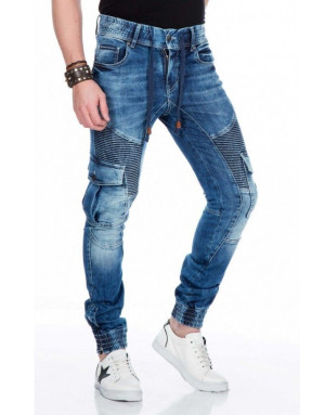 CZARNE MALOWANE SPODNIE MĘSKIE SPEDBOY CD571