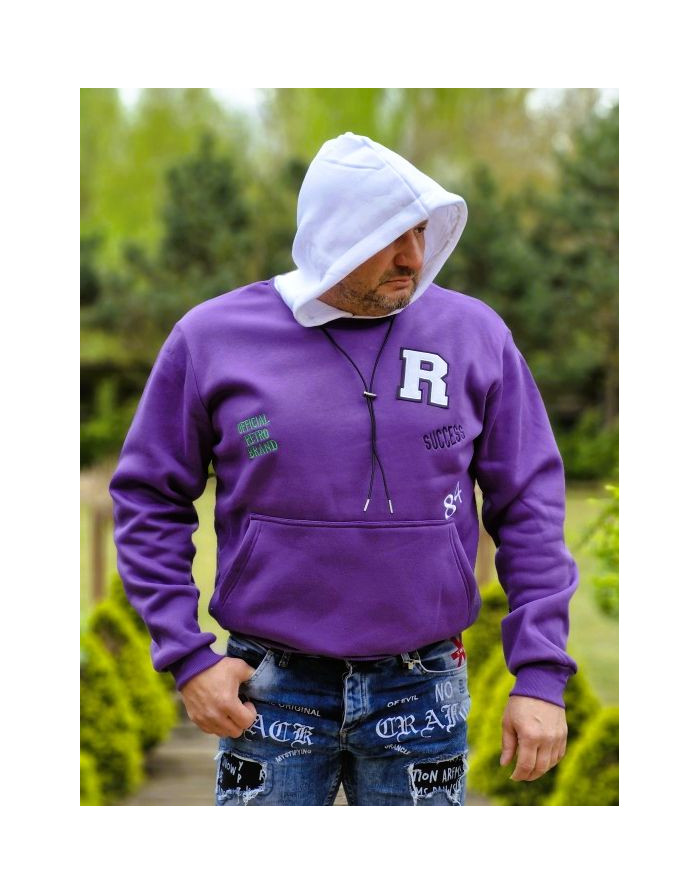 FIOLETOWA BLUZA MĘSKA KANGURKA Z KAPTUREM  SPEDBOY 2620
