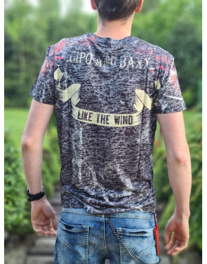 KHAKI KOSZULKA MŁODZIEŻOWA NADRUK CZASZKA SPEDBOY  OCT103