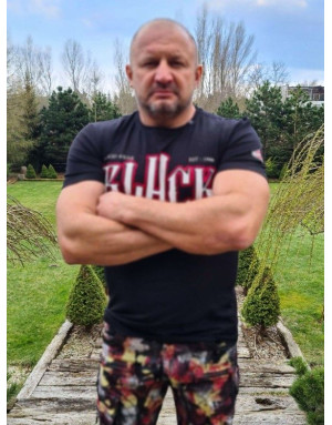 CZARNY T-SHIRT MĘSKI BAWEŁNA NAPISY SPEDBOY CT617