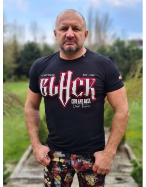 CZARNY T-SHIRT MĘSKI BAWEŁNA NAPISY SPEDBOY CT617