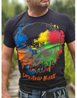 CZARNY T-SHIRT MĘSKI CZASZKA DŻETY SPEDBOY CT672