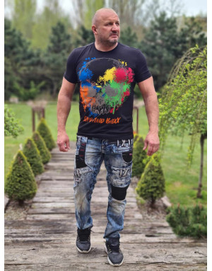 CZARNY T-SHIRT MĘSKI CZASZKA DŻETY SPEDBOY CT672