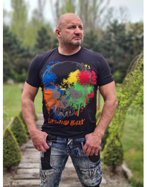 CZARNY T-SHIRT MĘSKI CZASZKA DŻETY SPEDBOY CT672