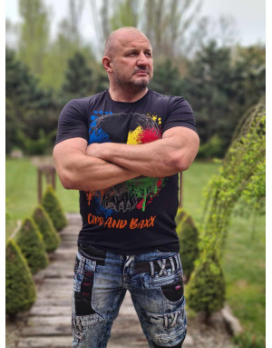 CZARNY T-SHIRT MĘSKI CZASZKA DŻETY SPEDBOY CT672