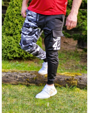 CZARNE SPODNIE DRESOWE MĘSKIE MORO  BOJÓWKI SPEDBOY 9838