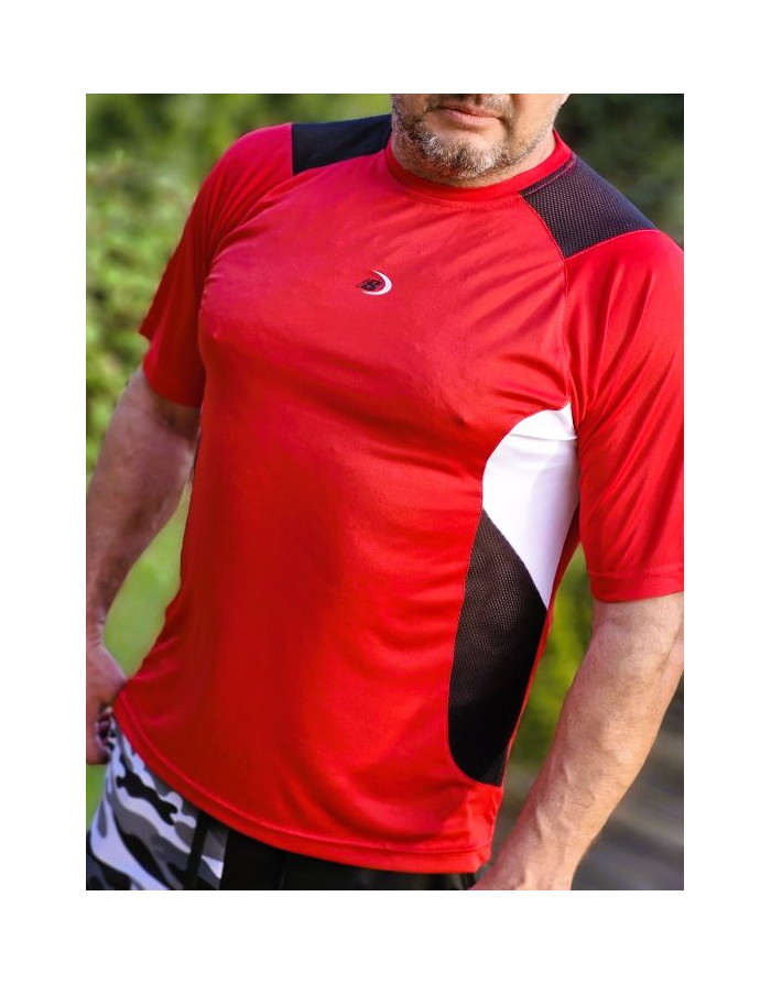 CZERWONY T-SHIRT MĘSKI SPORTOWY SPEDBOY K18