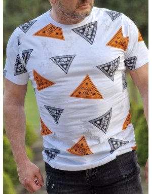 BIAŁY T-SHIRT MĘSKI Z NADRUKIEM  SPEDBOY 392