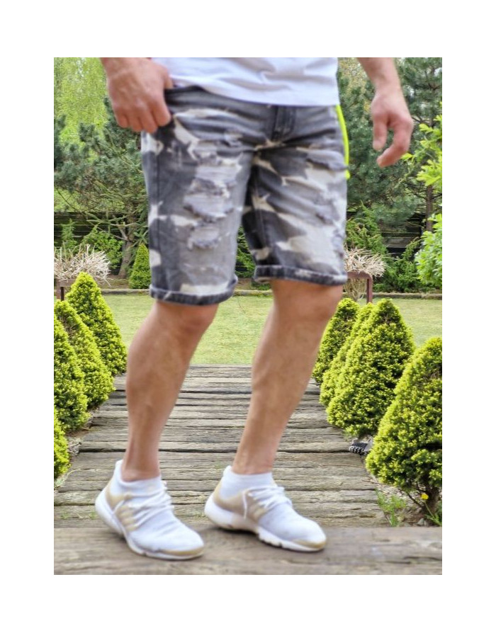 CZARNE SPODENKI  MĘSKIE JEANSOWE SPEDBOY 1022