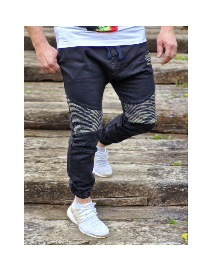 CZARNE SPODNIE MĘSKIE JEANS JOGGERY SPEDBOY K20