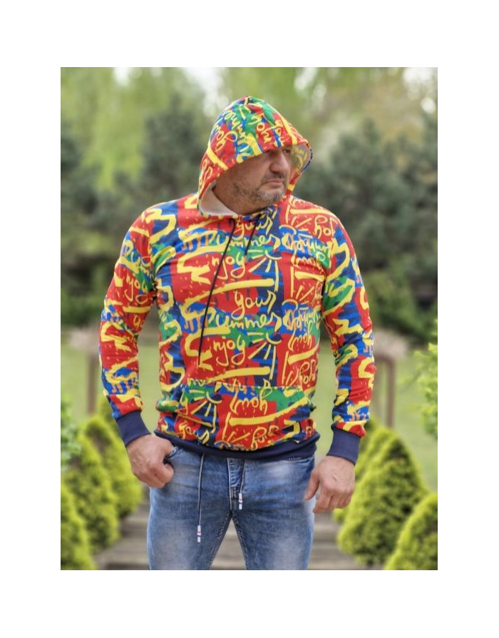 CZERWONA BLUZA MĘSKA KANGURKA Z KAPTUREM SPEDBOY K19