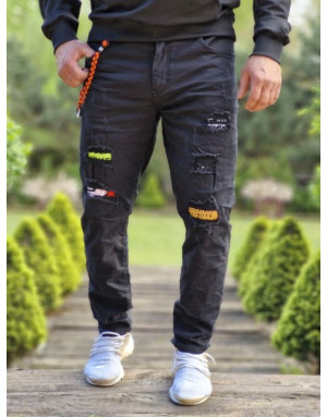 CZARNE SPODNIE MĘSKIE JEANS SPEDBOY 61080