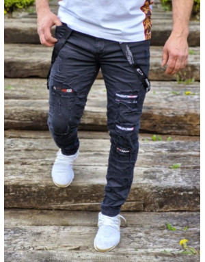 CZARNE SPODNIE MĘSKIE JEANS SPEDBOY 61081