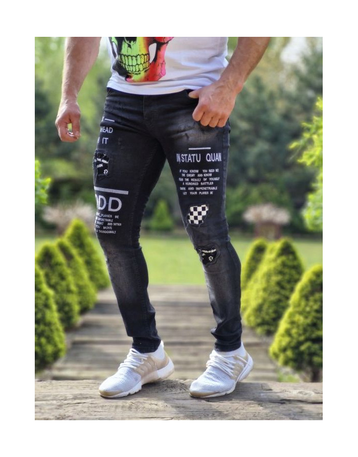 CZARNE SPODNIE MĘSKIE JEANS SPEDBOY 6067