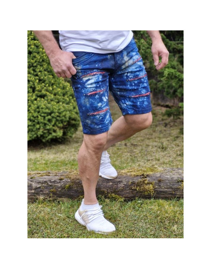 GRANATOWE SPODENKI MĘSKIE JEANSOWE SPEDBOY CK205