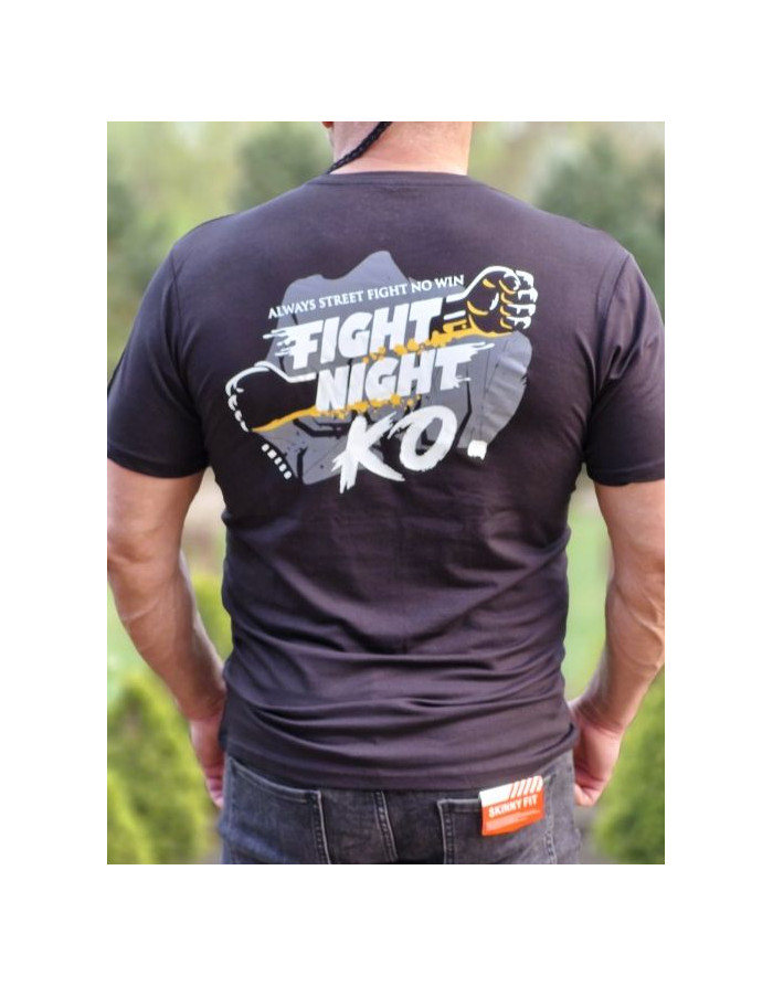 CZARNY T-SHIRT MĘSKI Z NADRUKIEM SPEDBOY 2454