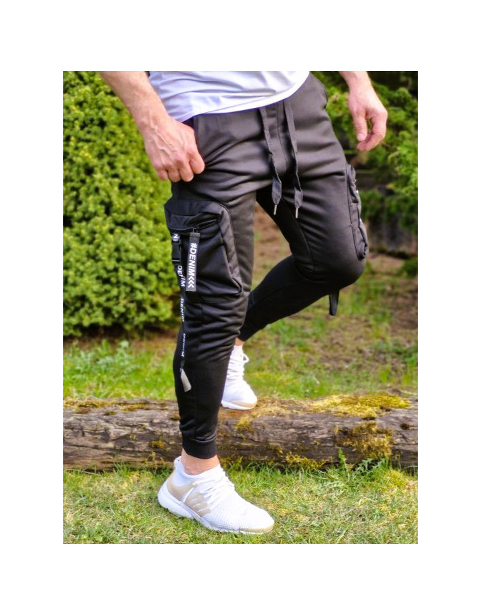 CZARNE SPODNIE DRESOWE MĘSKIE BOJÓWKI SPEDBOY 9751