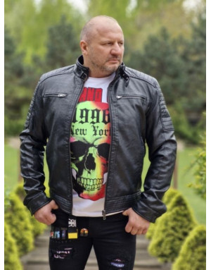 CZARNA KURTKA SKÓRZANA  MĘSKA SPEDBOY 1753