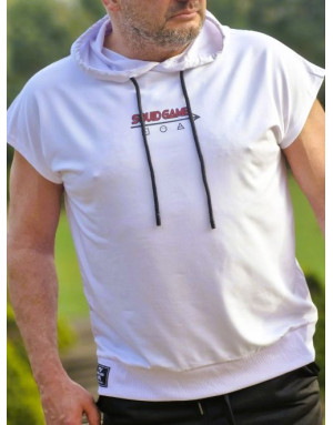 BIAŁY T-SHIRT MĘSKI GŁADKI NADRUK PLECY SPEDBOY 9679