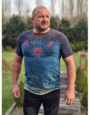 ZIELONY T-SHIRT MĘSKI NADRUK DŻETY SPEDBOY CL351