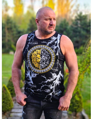 CZARNA KOSZULKA MĘSKA NA RAMIĄCZKA Z NADRUKIEM DŻETY SPEDBOY 9257