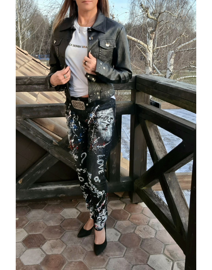 CZARNA KURTKA DAMSKA SKÓRZANA SPEDBOY 1010