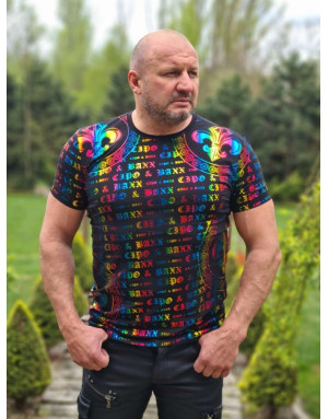 CZARNY T-SHIRT MĘSKI NADRUK HOLOGRAM SPEDBOY CT547