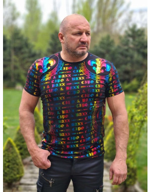 CZARNY T-SHIRT MĘSKI NADRUK HOLOGRAM SPEDBOY CT547